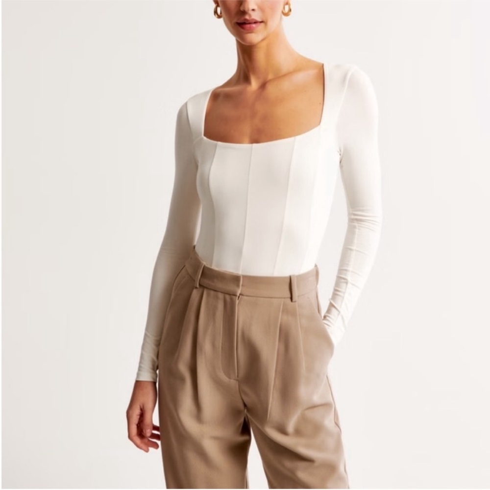 ABERCROMBIE Squareneck Corset Bodysuit